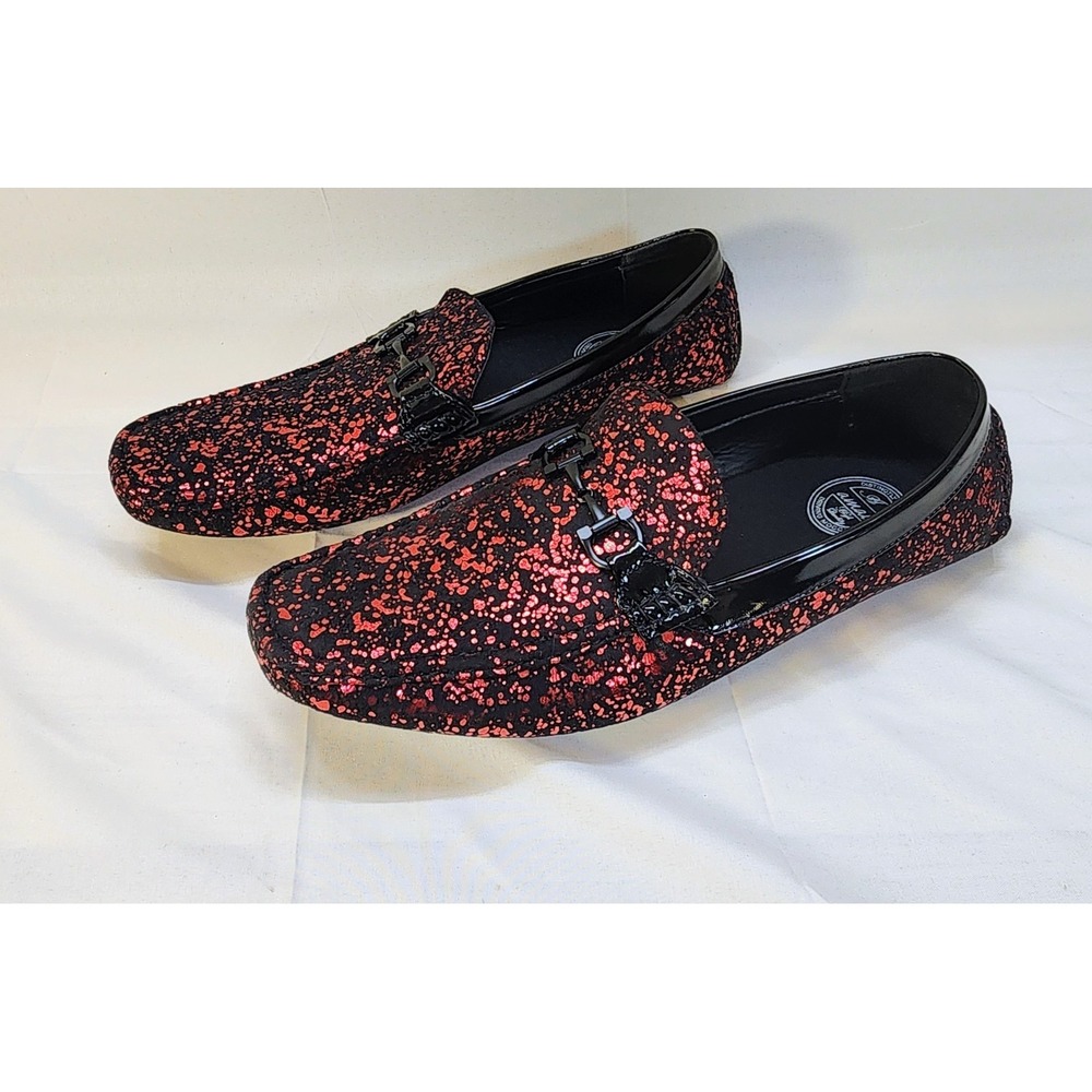 Amali Mens Casual Slip On Metallic ‎ Ruby Driving Moccasin Tuxedo Dress Shoes 14